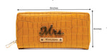 Load image into Gallery viewer, AICA Personalized Name &amp; Charm Womens Leather Wallet - Yellow
