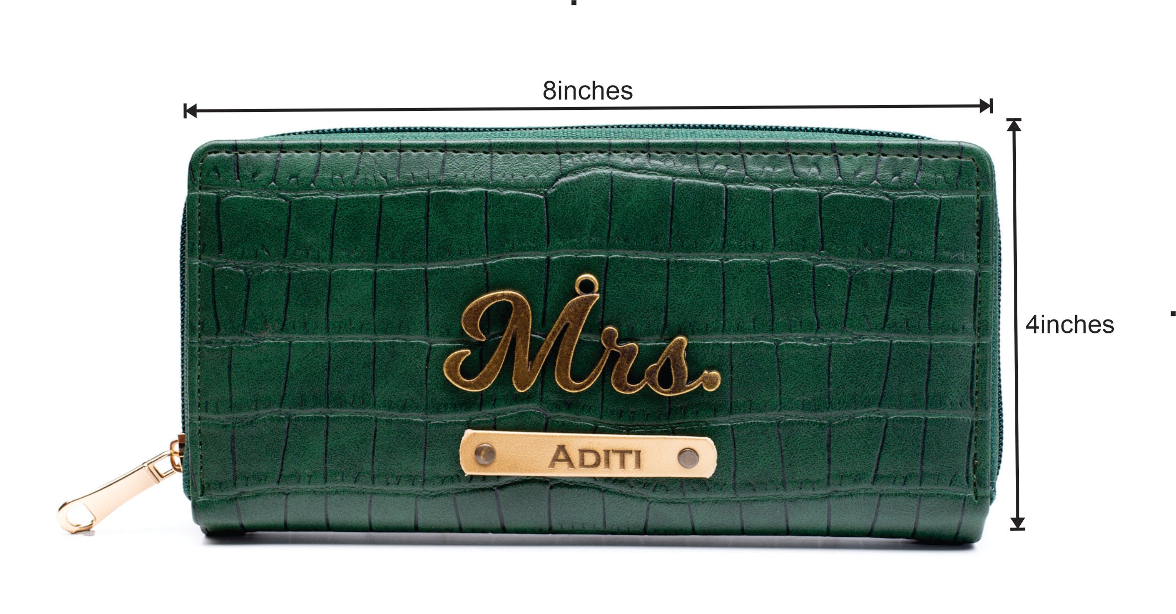 Personalized Self -Textured Womens Wallet - DarkGreen