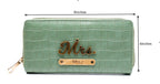 Personalized Self -Textured Womens Wallet - MintGreen