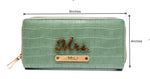 Load image into Gallery viewer, AICA Personalized Name &amp; Charm Womens Leather Wallet - MintGreen
