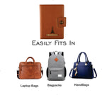 Aica Personalized Name & Charm Leather Notebook Diary - A5 Size 200 Ruled Pages (Tan Brown) for Men & Women | Customized Office Corporate Gift for Employees Clients Staff Colleague Retirement Farewell