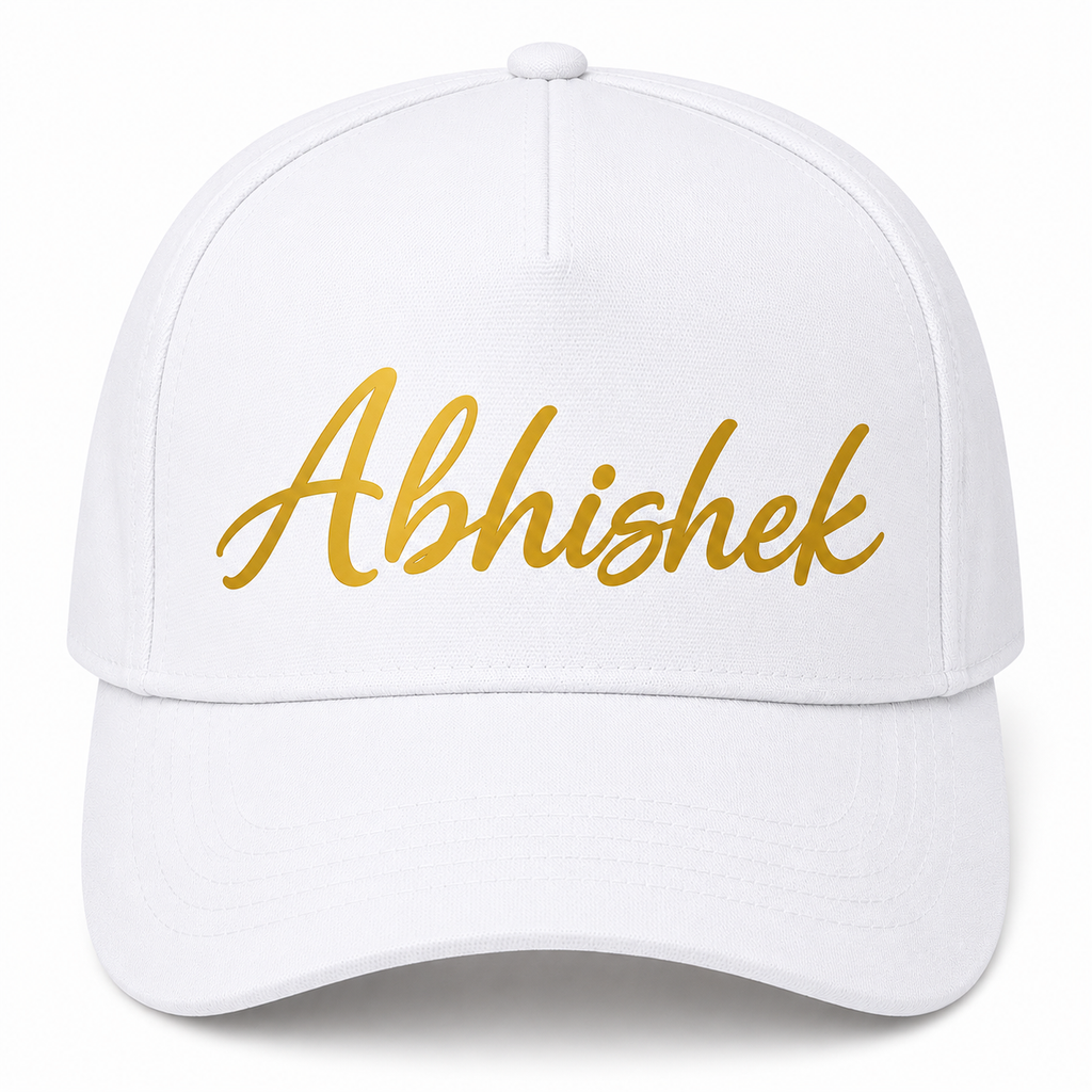 AICA Personalised Name Flex Cap for Men & Women �  Free Size | Gifts for Men & Women (White)