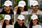 AICA Personalised Name Flex Cap for Men & Women �  Free Size | Gifts for Men & Women (White)