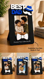 Aica Gifts Personalized Best Dad Photo Frame with Quote Photo Size (5X7) (Bow)