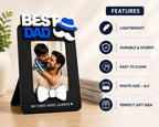 Aica Gifts Personalized Best Dad Photo Frame with Quote Photo Size (5X7) (Bow)