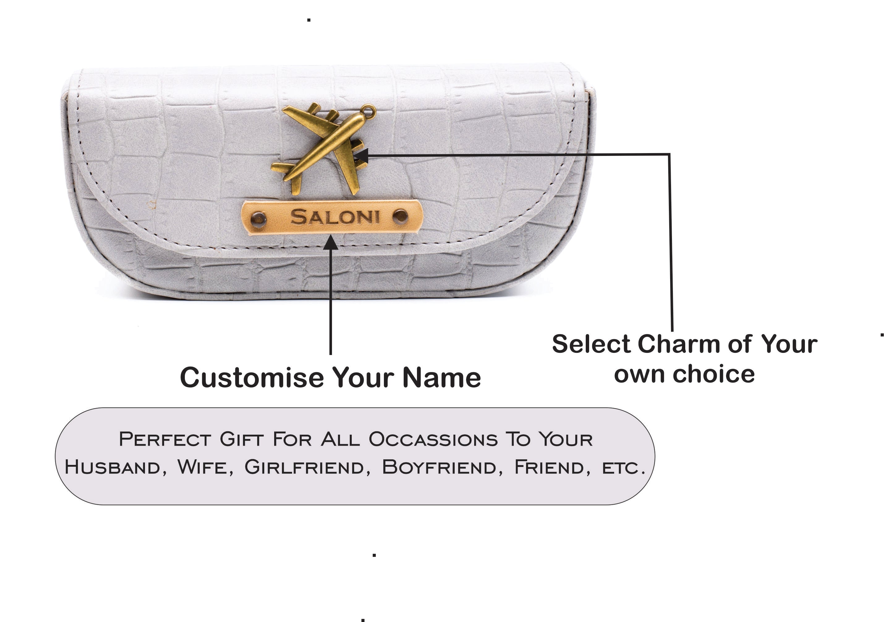 Personalized Self -Textured Sunglass Cover - BabyGrey