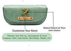 AICA Personalized Name & Charm Sunglasses Case for Men & Women (MintGreen)