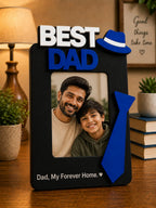Aica Gifts Personalized Best Dad Photo Frame with Quote Photo Size (5X7) | Best Gift for Dad | Fathers Day Gift for Dad | Birthday Gift for Dad (Tie)