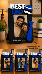 Aica Gifts Personalized Best Dad Photo Frame with Quote Photo Size (5X7) | Best Gift for Dad | Fathers Day Gift for Dad | Birthday Gift for Dad (Tie)