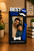 Aica Gifts Personalized Best Dad Photo Frame with Quote Photo Size (5X7) | Best Gift for Dad | Fathers Day Gift for Dad | Birthday Gift for Dad (Tie)