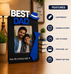 Aica Gifts Personalized Best Dad Photo Frame with Quote Photo Size (5X7) | Best Gift for Dad | Fathers Day Gift for Dad | Birthday Gift for Dad (Tie)