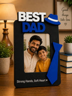 Aica Gifts Personalized Best Dad Photo Frame with Quote Photo Size (5X7) | Best Gift for Dad | Fathers Day Gift for Dad | Birthday Gift for Dad (Tie)