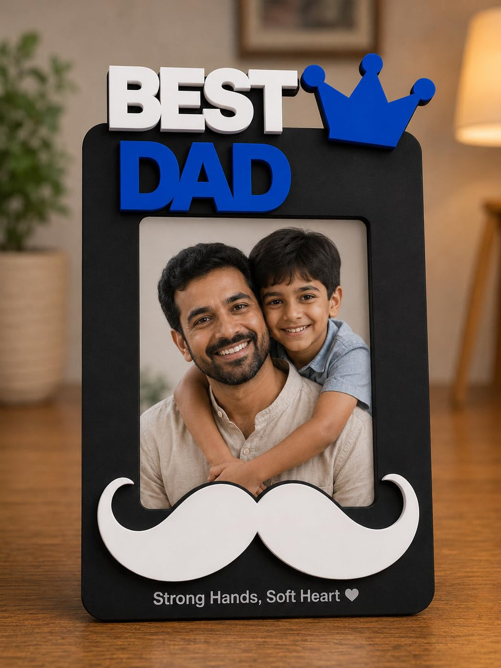 Aica Gifts Personalized Best Dad Photo Frame with Quote Photo Size (5X7) | Best Gift for Dad | Fathers Day Gift for Dad | Birthday Gift for Dad (Mustache)