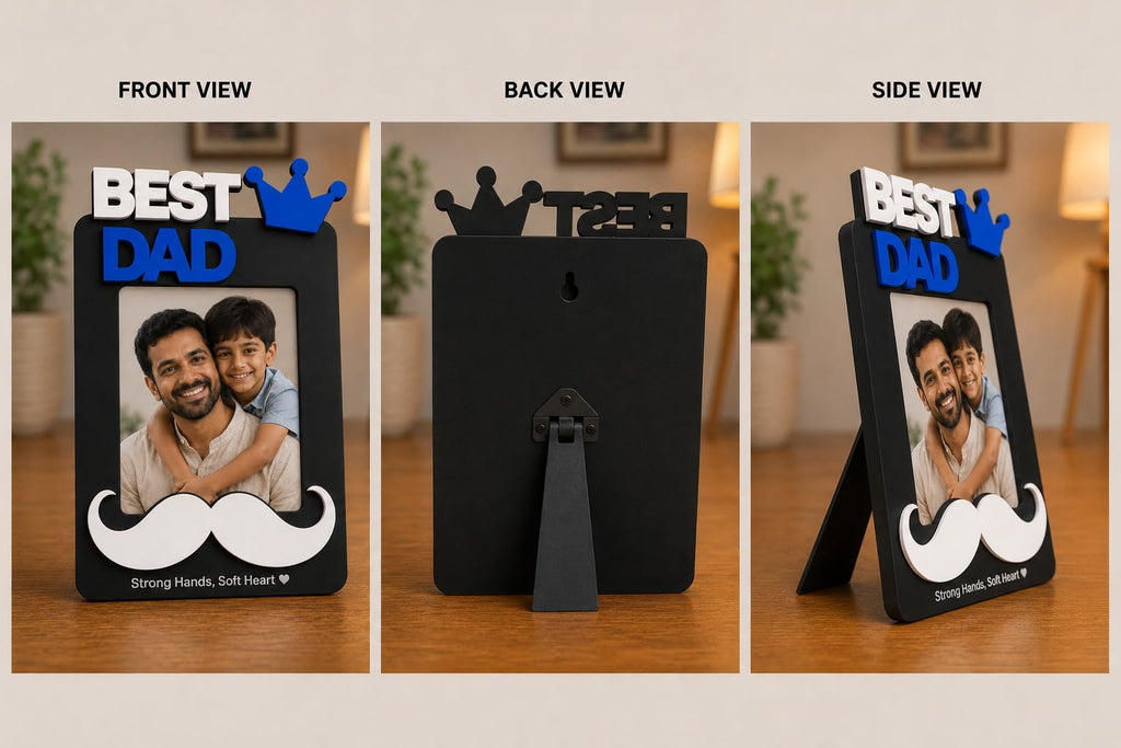 Aica Gifts Personalized Best Dad Photo Frame with Quote Photo Size (5X7) | Best Gift for Dad | Fathers Day Gift for Dad | Birthday Gift for Dad (Mustache)