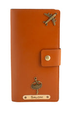 Personalized Long Passport Wallet (Tan Brown)