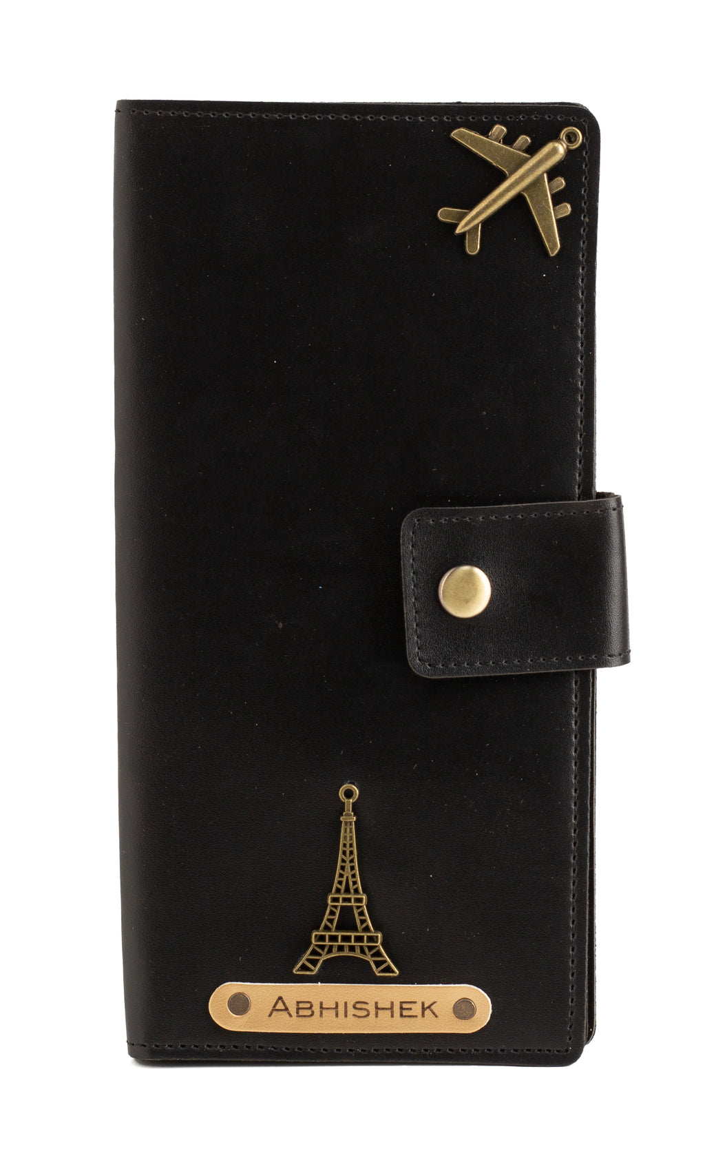 Personalized Long Passport Wallet (Black)