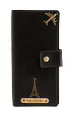 Personalized Long Passport Wallet (Black)