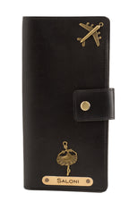 Personalized Long Passport Wallet (Black)