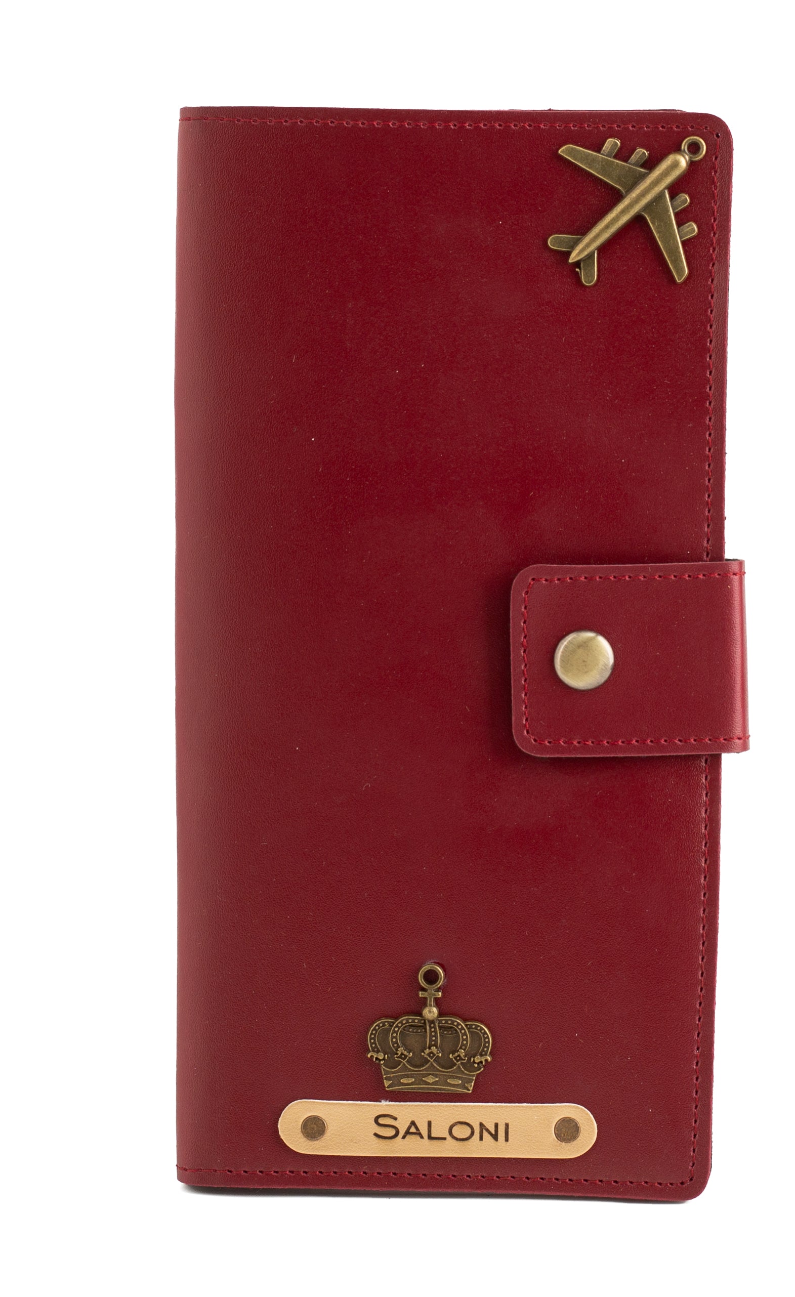 Personalized Long Passport Wallet (Wine)