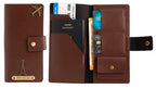 Personalized Long Passport Wallet (Dark Brown)