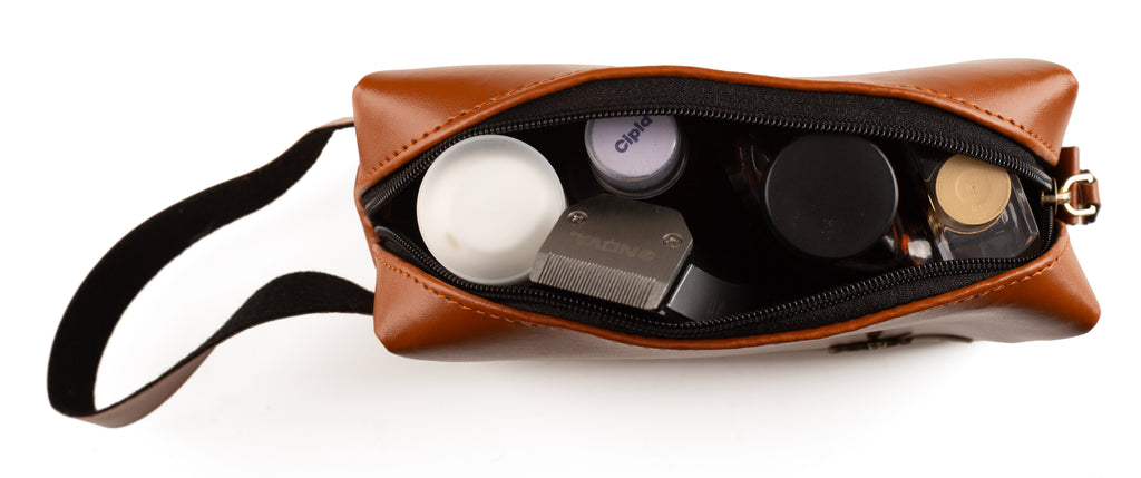 Personalized Toiletry Pouch (Tan Brown)