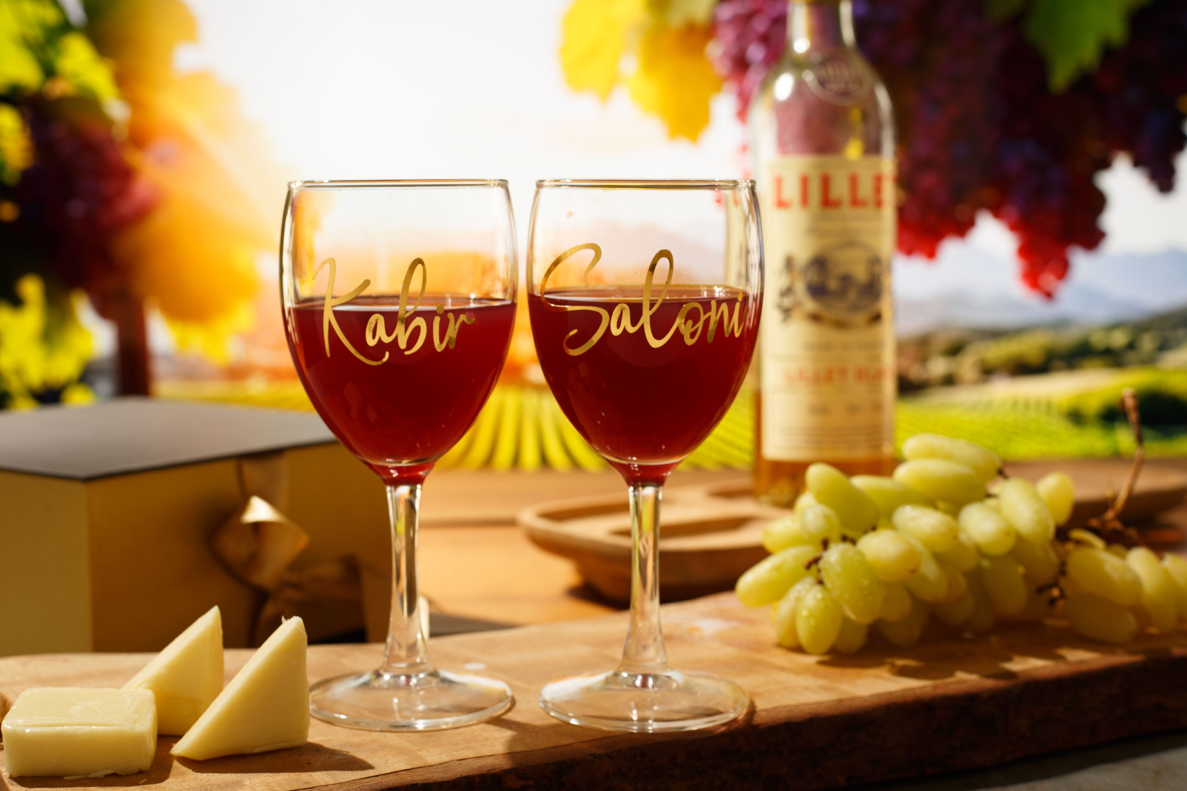 Personalized Name Wine Glasses - 230ml, Set of 2