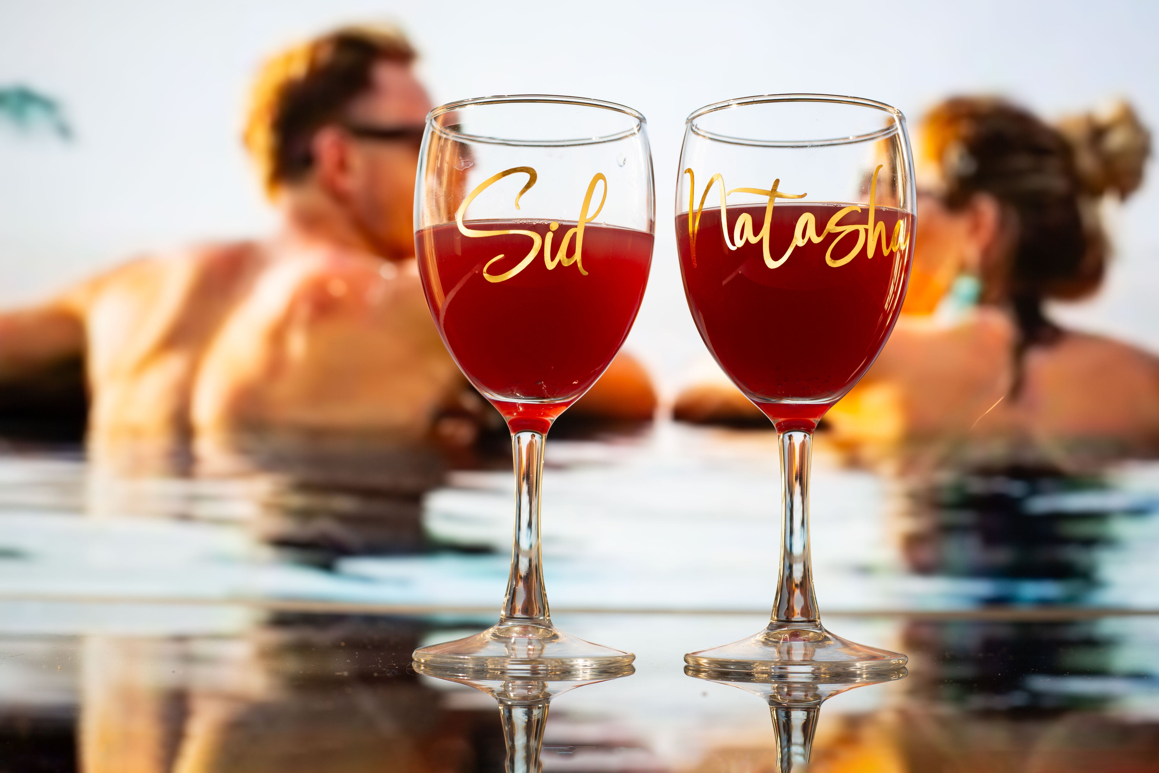 Personalized Name Wine Glasses - 230ml, Set of 2