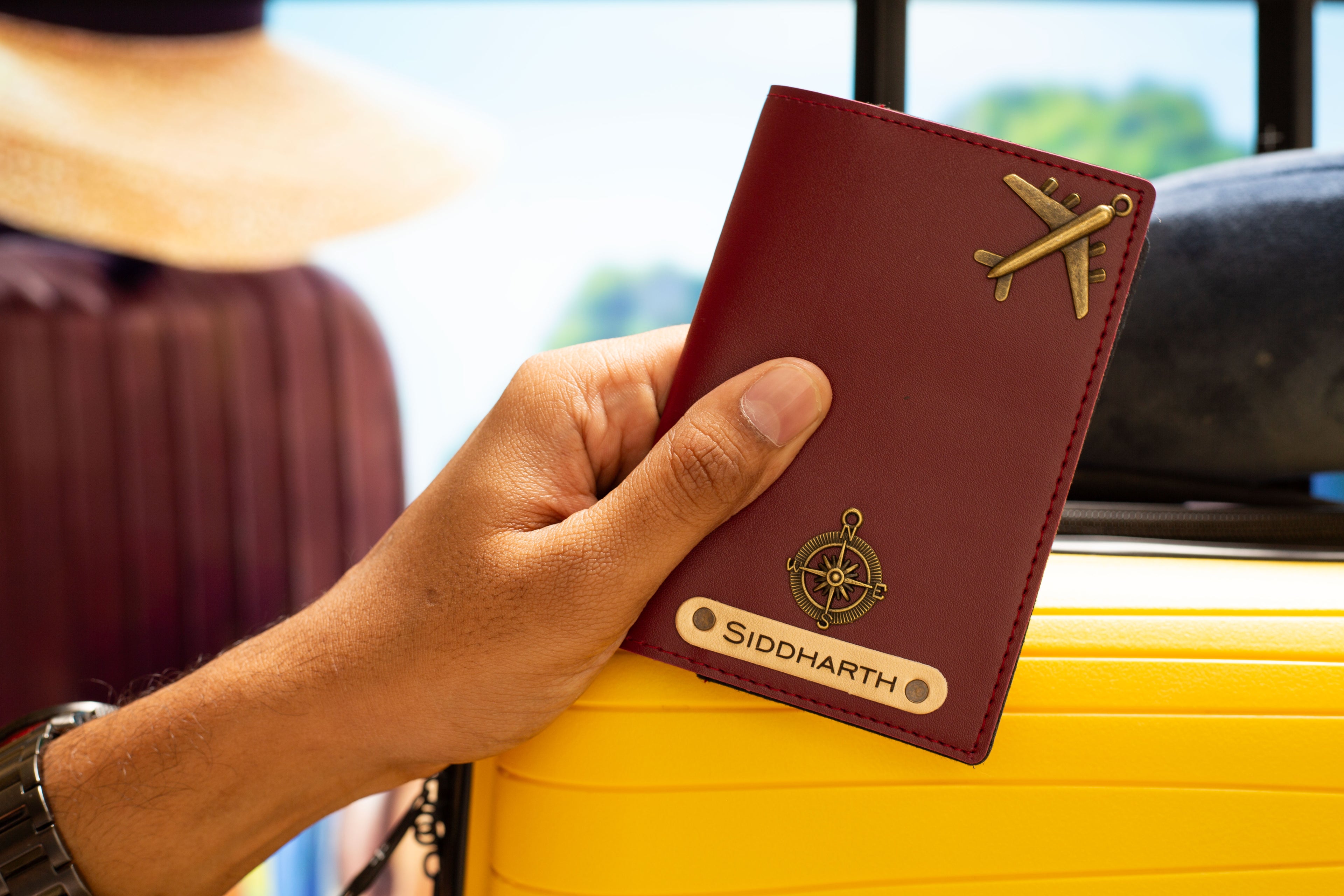 Personalized Passport Cover - Wine