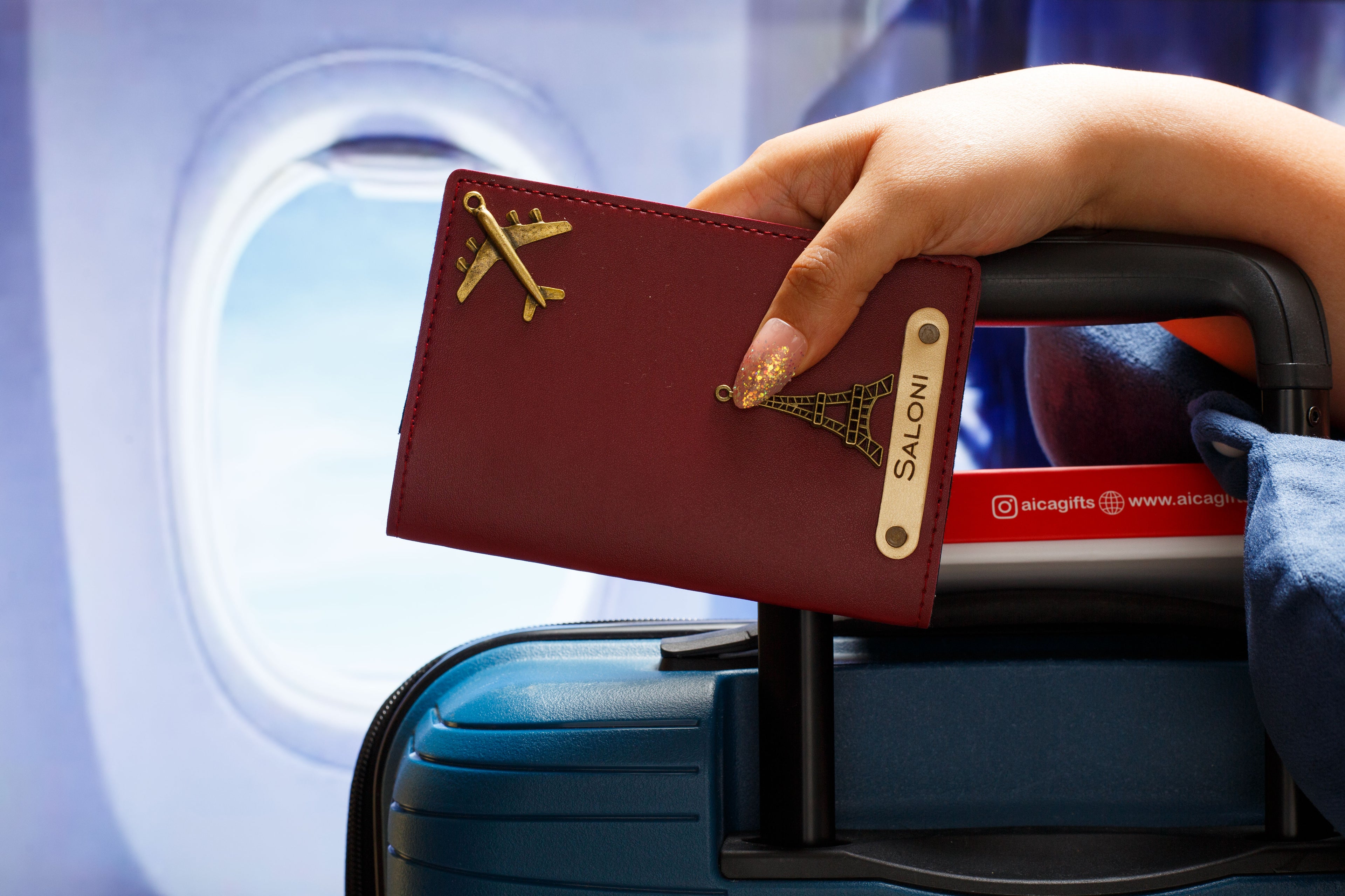 Personalized Passport Cover - Wine