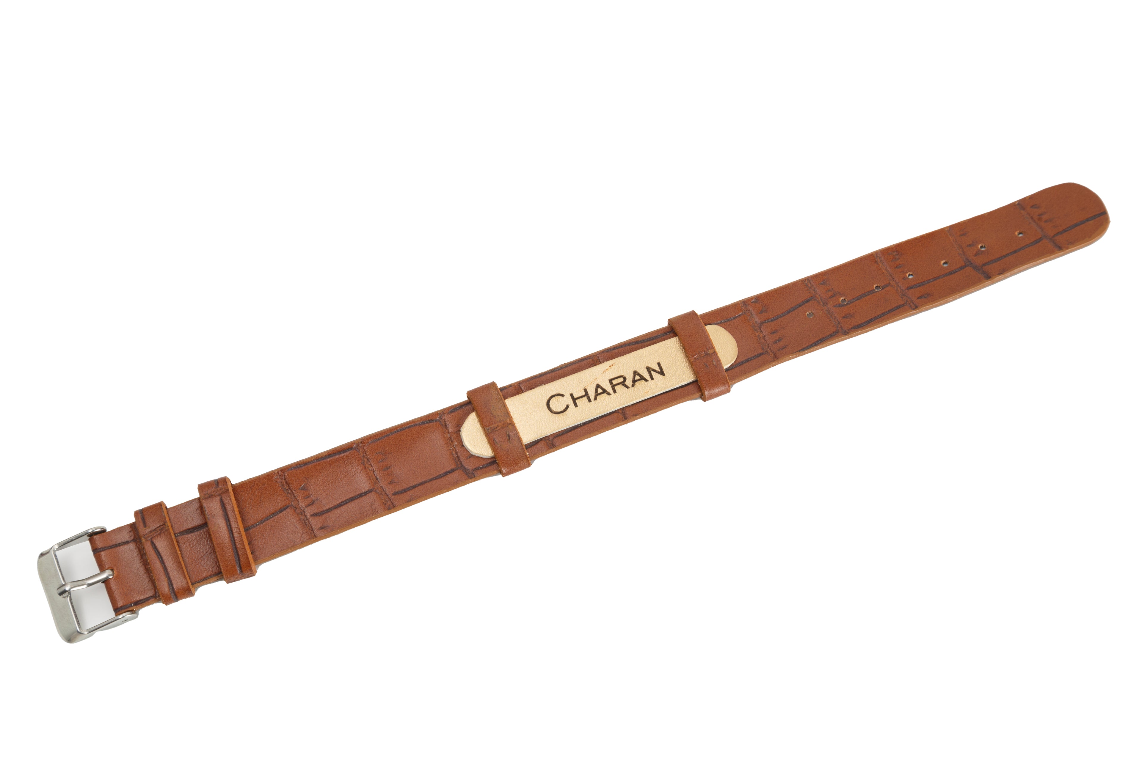AICA Personalized Name Leather Men's Rakhi Combo for Brother ( Dark Brown )