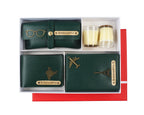 Aica Personalized Name & Charm Leather Men's Combo (Dark Green)
