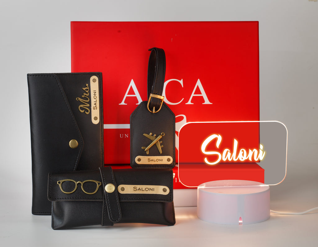 Personalized 4pc Womens Combo Giftset (Black)