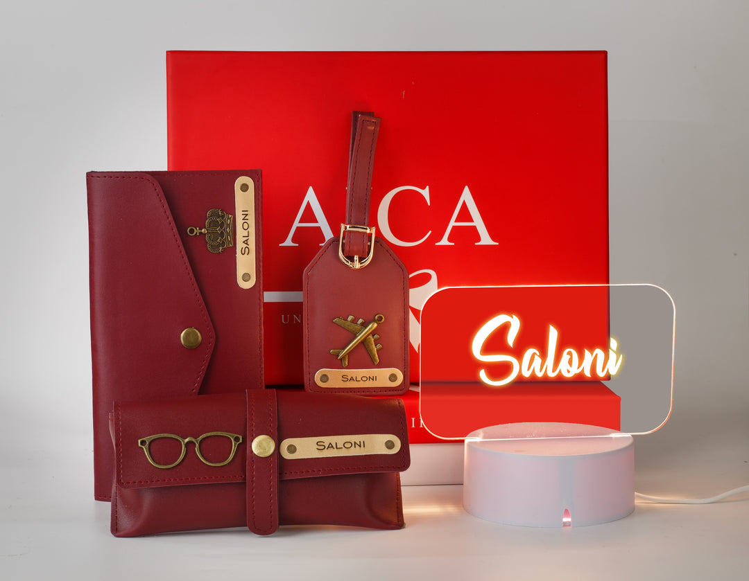 Personalized 4pc Womens Combo Giftset (Wine)