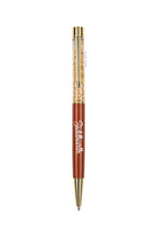 AICA Gifts Personalized Pens with Name Engraved I Golden Glitter Roller Ball Pen ( Tan Brown )