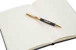 Load image into Gallery viewer, AICA Personalized Name &amp; Charm Notebook Leather Diary - A5 Size, 180 Ruled Pages (Black) &amp; Pen Golden for Men &amp; Women
