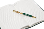 AICA Gifts Personalized Pens with Name Engraved I Golden Glitter Roller Ball Pen (Dark Green)
