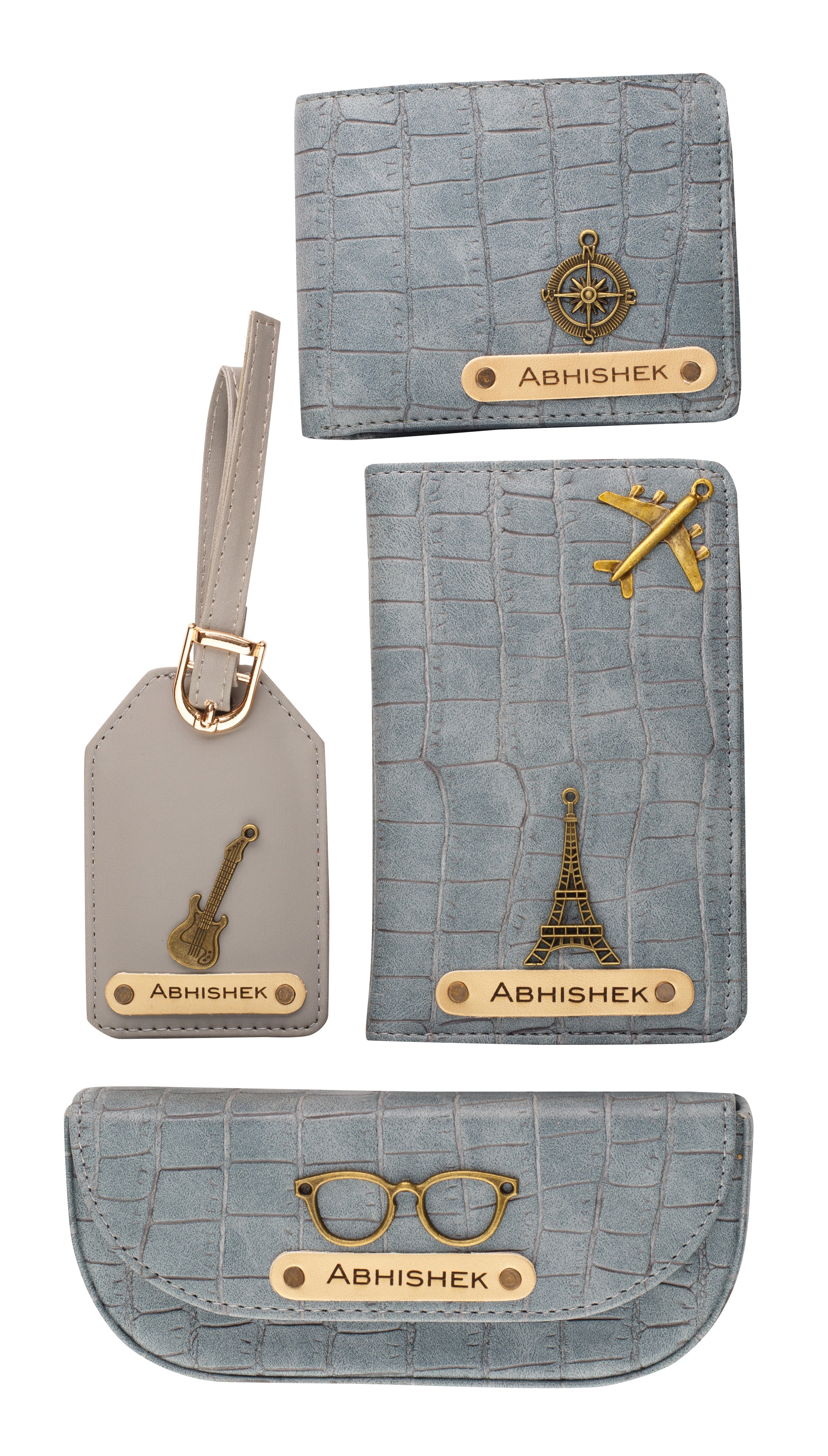 Personalized Self-Textured Mens GiftSet (Darkgrey)