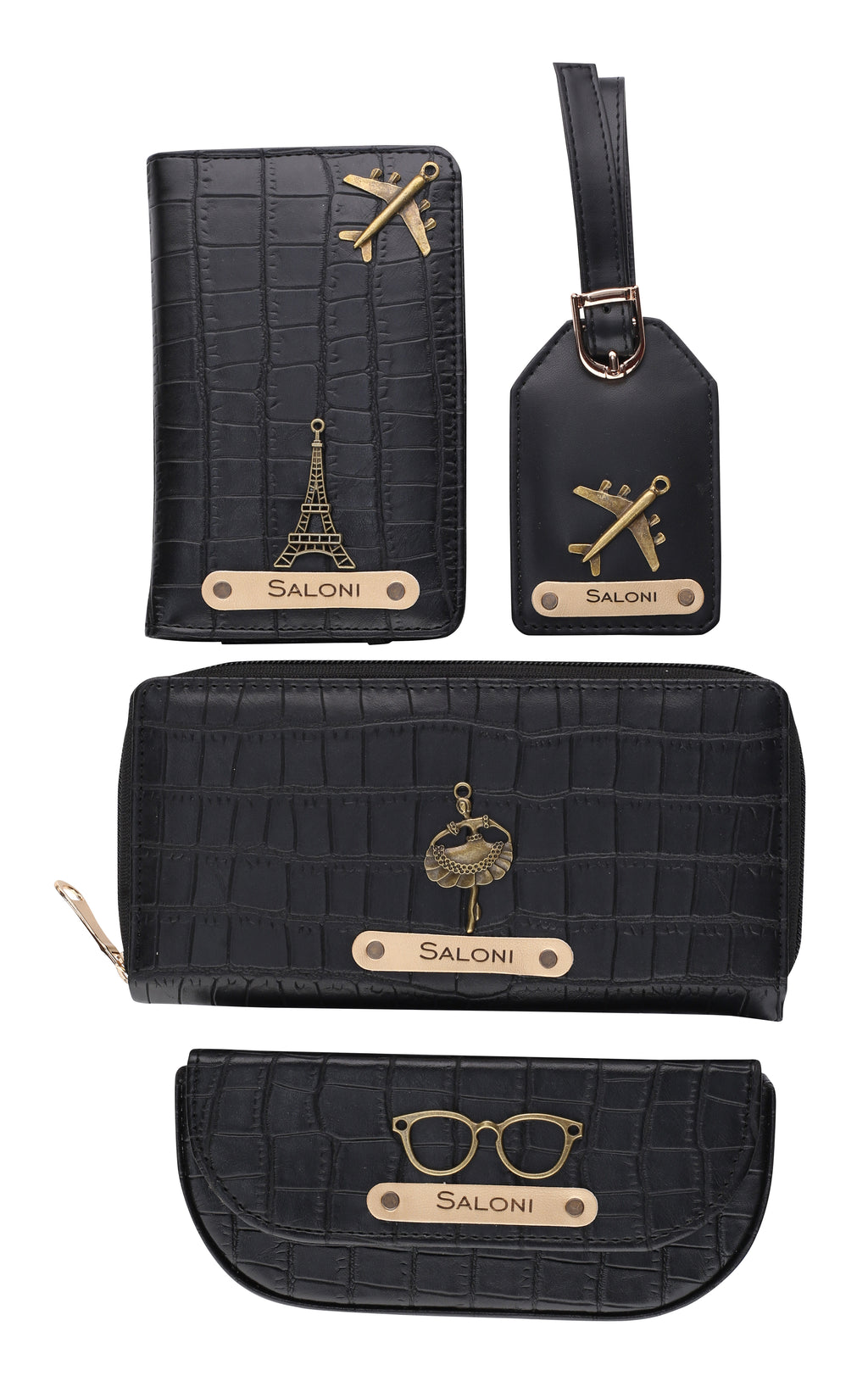 Personalized Self-Textured Womens Giftset (Black)