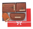 Personalized Self-Textured Mens GiftSet  (TanBrown)