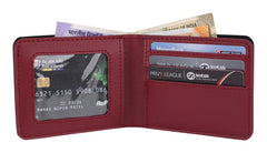 AICA Personalized Name & Charm Leather Wallet for Men (Wine)