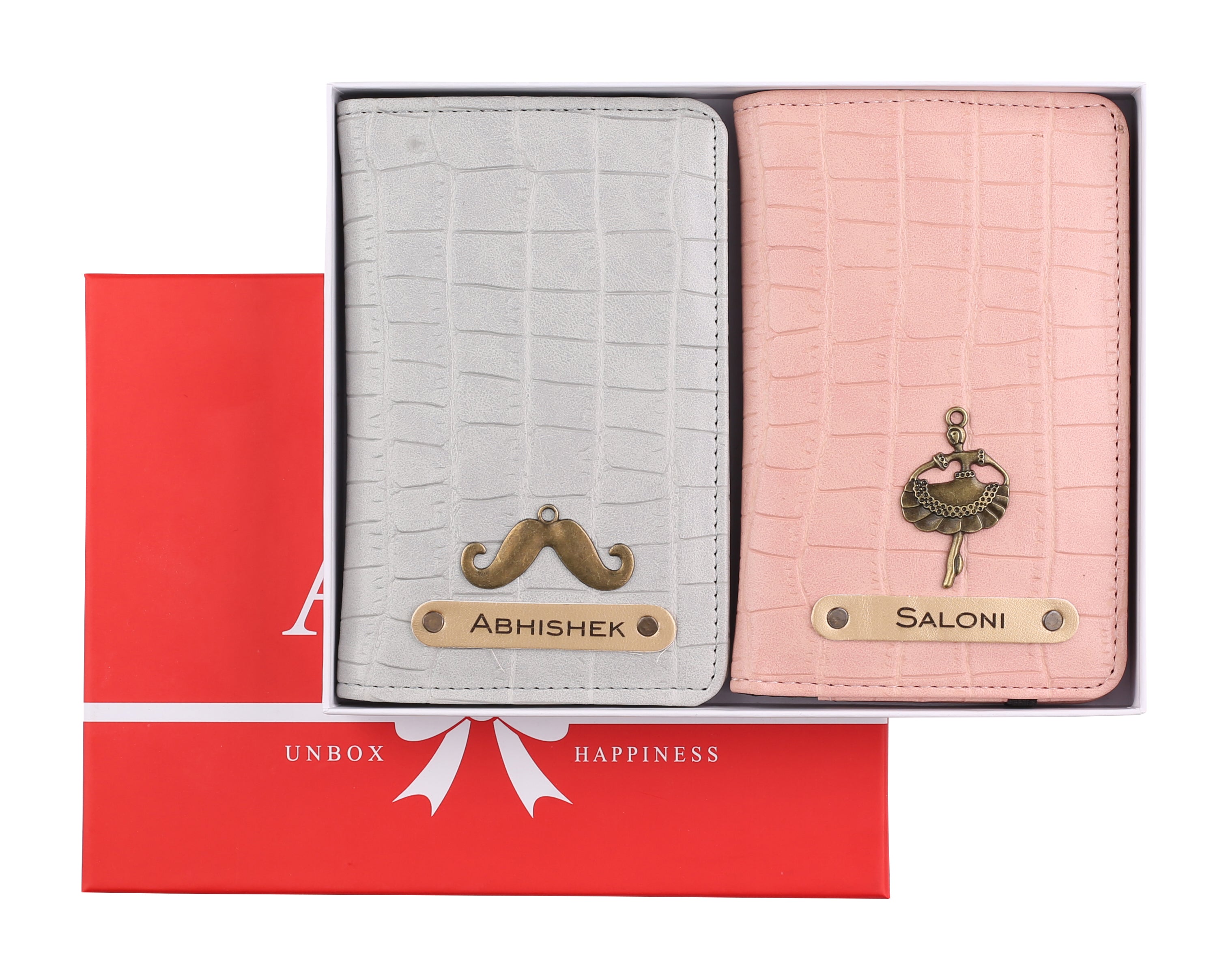 Personalised Self Texture Couple Passport Covers - Multi Colors