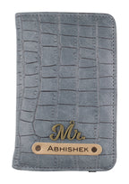 Personalized Self –Textured Passport Cover (DarkGrey)