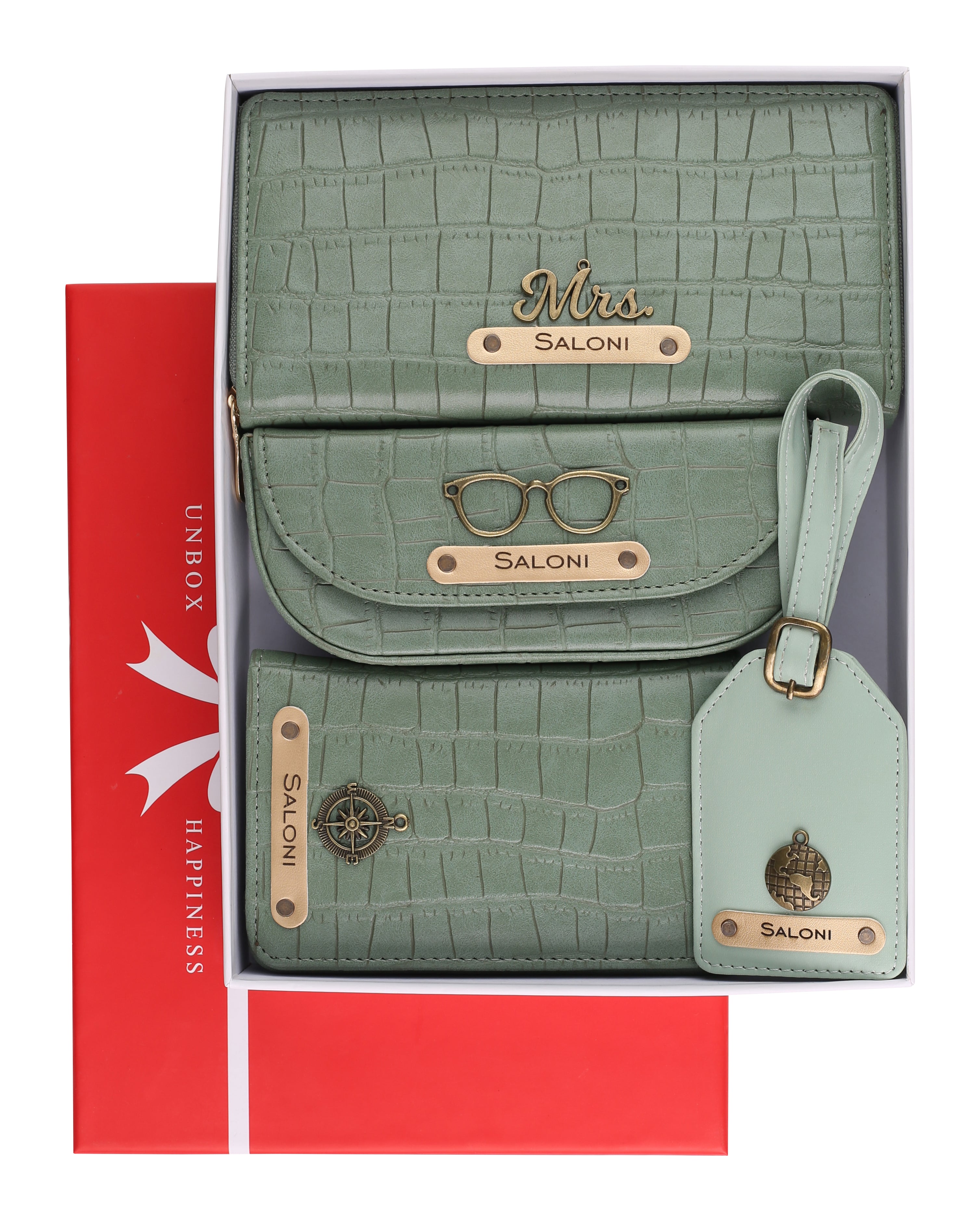 Personalized Self-Textured Womens GiftSet (MintGreen)
