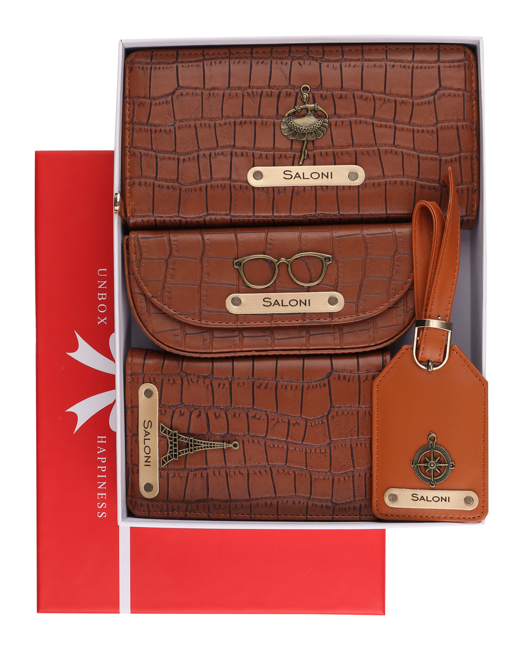 Personalized Self-Textured Womens GiftSet (TanBrown)
