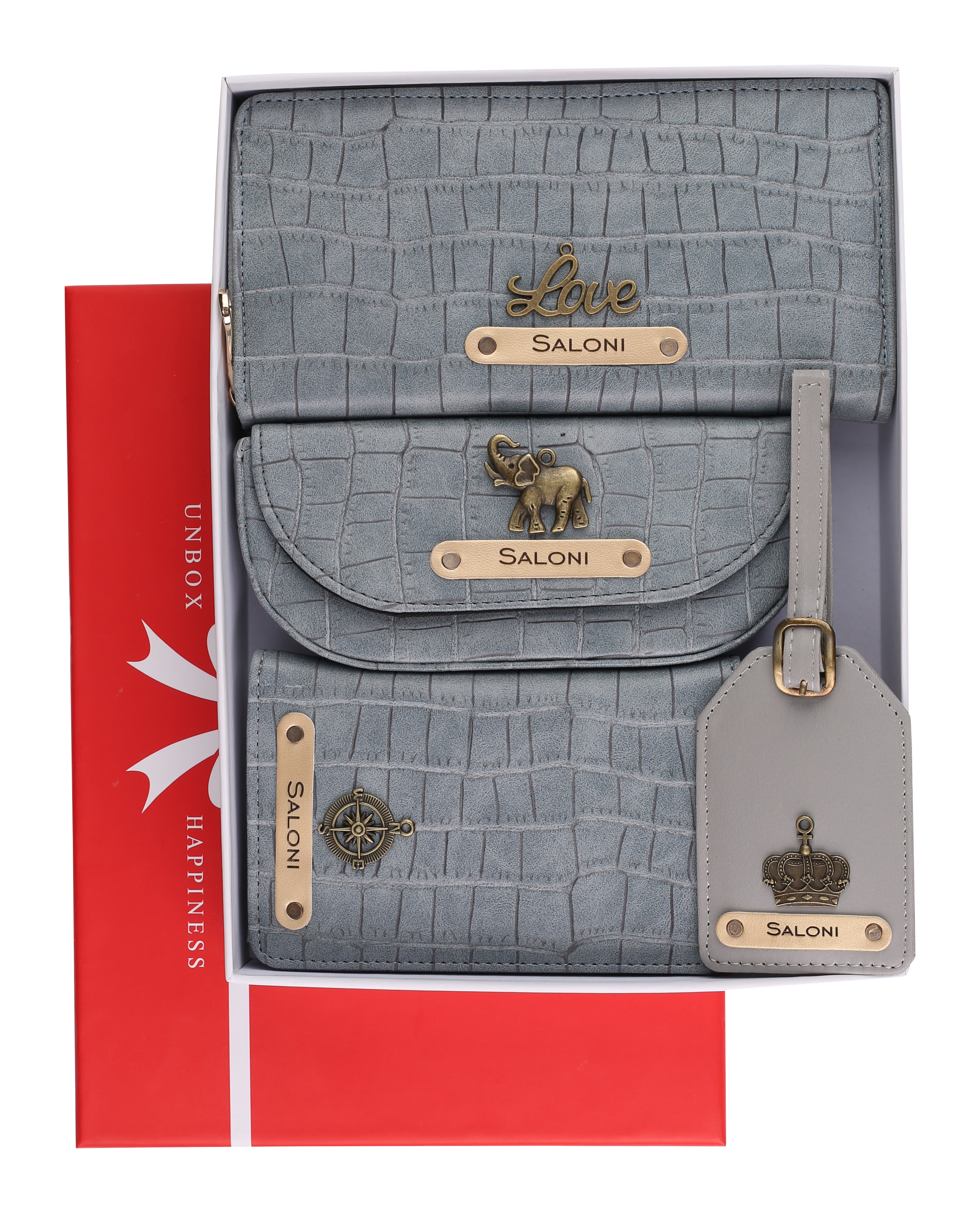 Personalized Self-Textured Womens GiftSet (Darkgrey)
