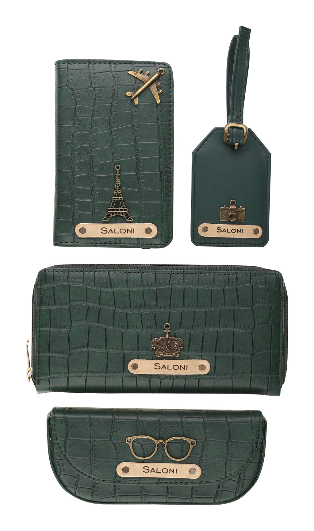 Personalized Self-Textured Womens GiftSet (DarkGreen)