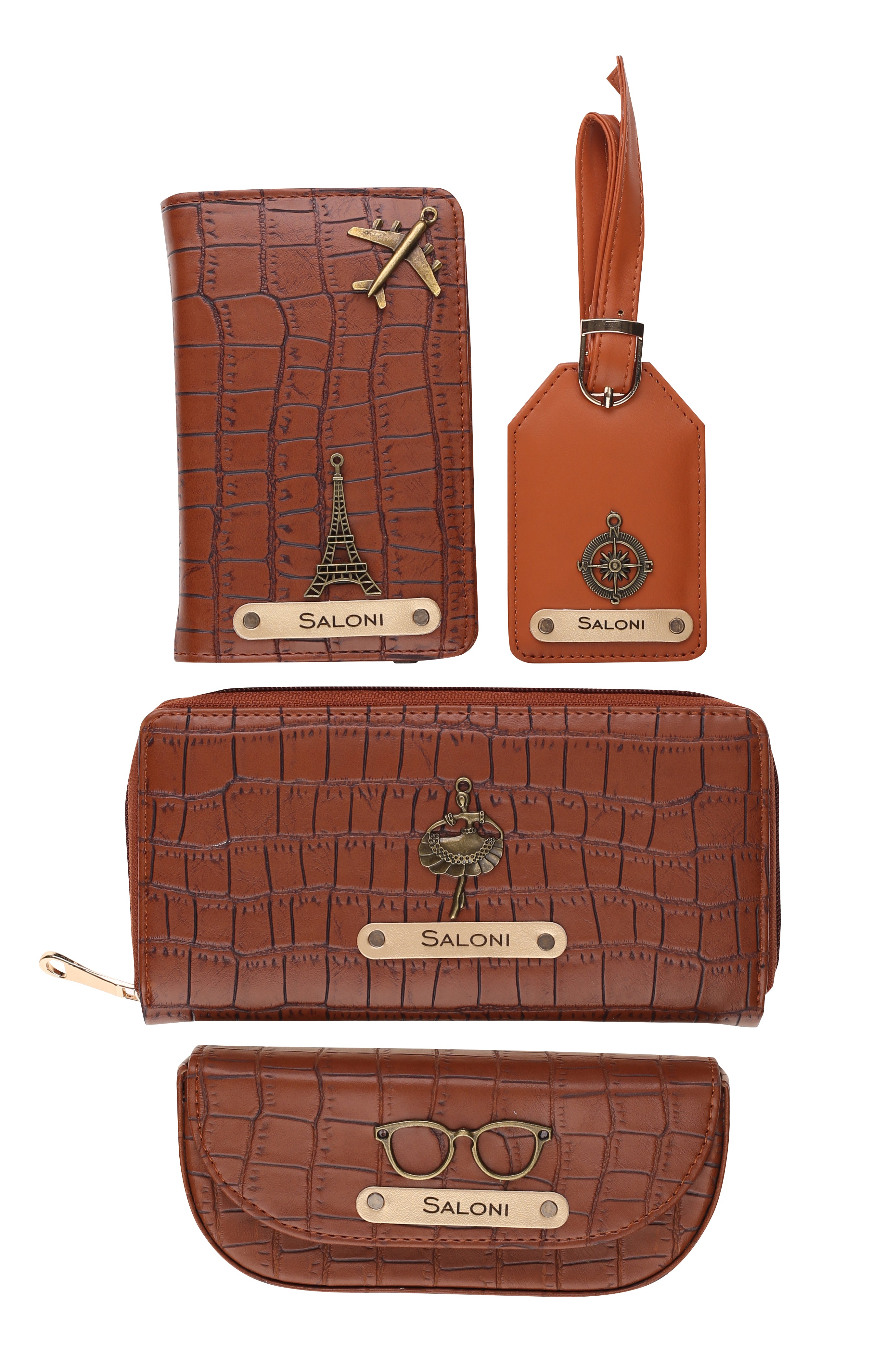 Personalized Self-Textured Womens GiftSet (TanBrown)