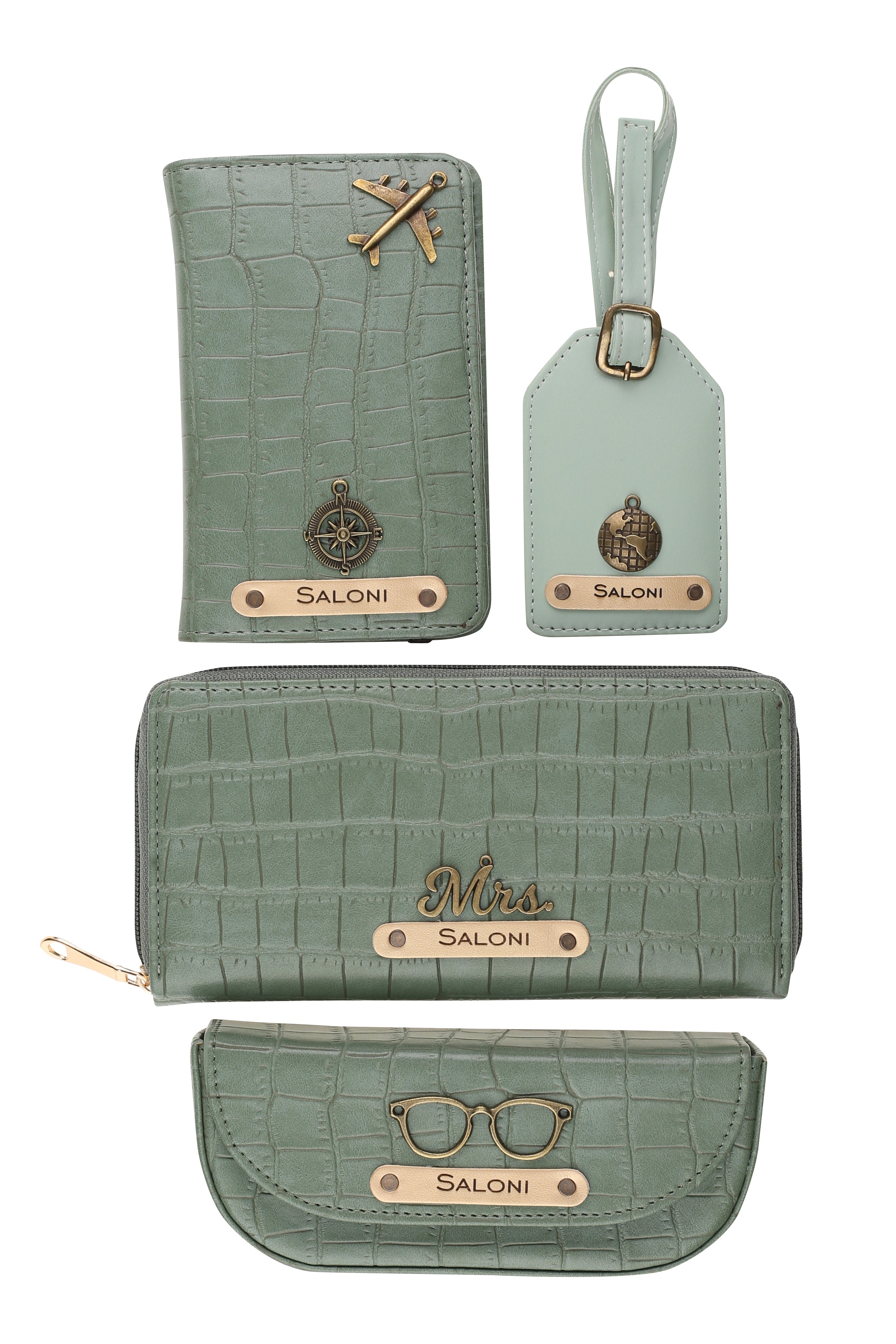 Personalized Self-Textured Womens GiftSet (MintGreen)