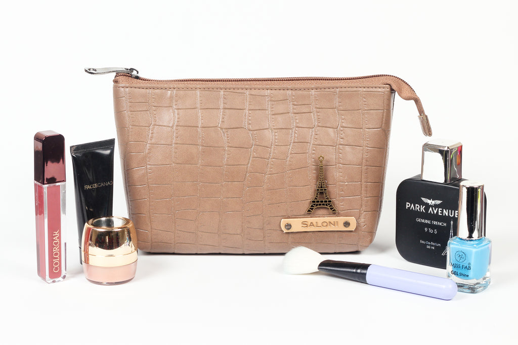 Personalized Toiletry Pouch  – Brown