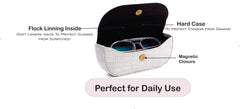 AICA Personalized Name & Charm Sunglasses Case for Men & Women (BabyGrey)